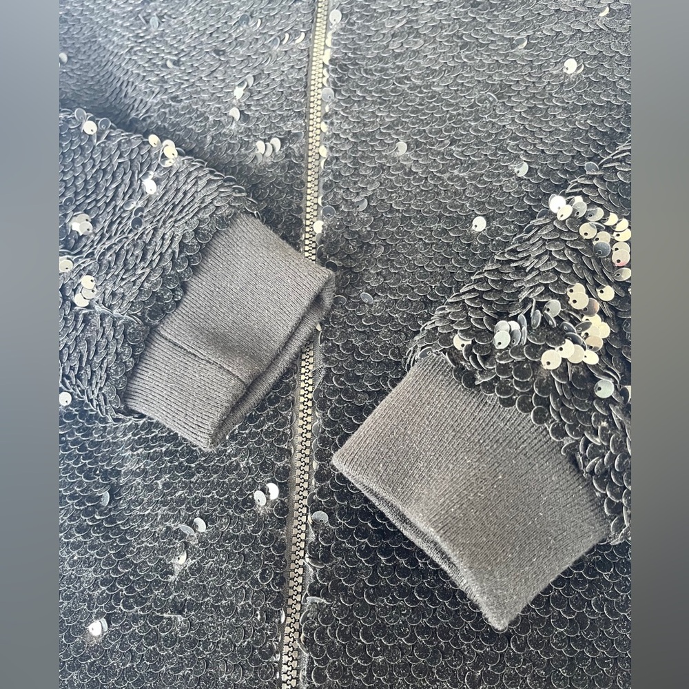 ZARA | Velvet Sequinned Bomber Jacket - Picture 11 of 16